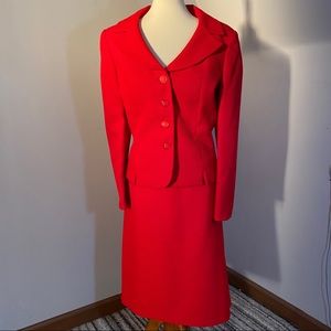 Le Suit red skirt power suit